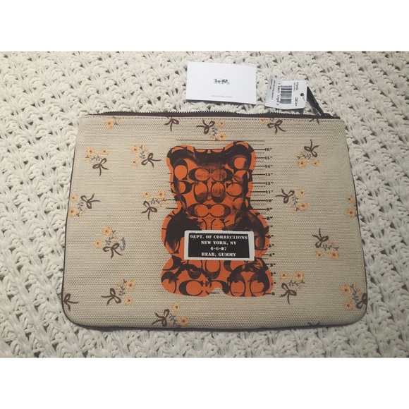 Coach Vandal Gummy Bear Canvas Large Wristlet 30